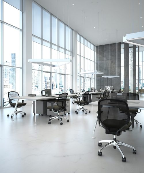 3d rendering open space office interior